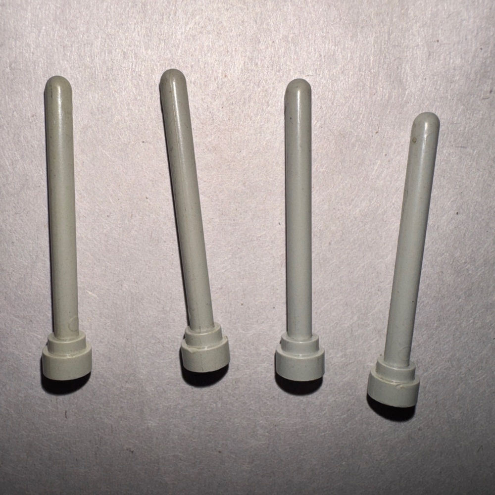 LEGO Lot 4 ANTENNA 3957 Parts Old Light Gray Round Top 1 x 4 Space Vintage